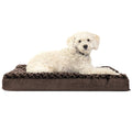 Furhaven Orthopedic Dog Bed for Medium/Small Dogs w/ Removable Washable Cover For Dogs Up to 35 lbs - Ultra Plush Faux Fur & Suede Mattress - Chocolate Medium