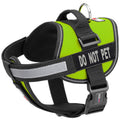 Dogline Vest Harness for Dogs and 2 Removable Do Not Pet Patches X-Large/36 to 46" Green
