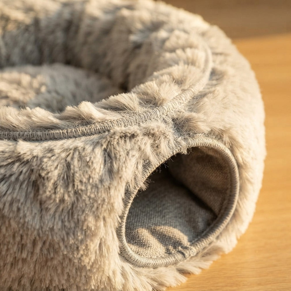 Plush Cat Bed with Tunnel